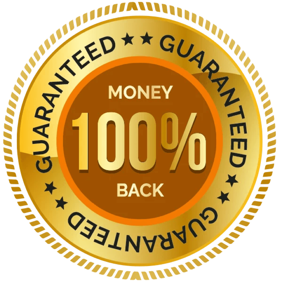 100% Money Back Guarantee Badge